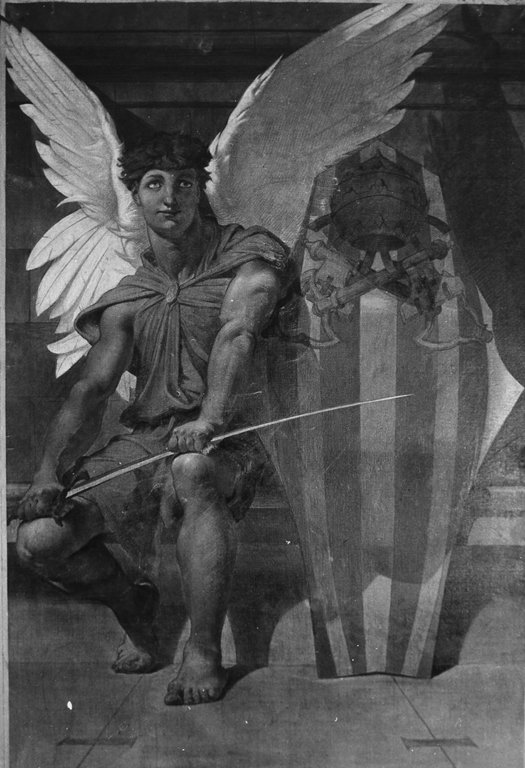 Angelo con lo stemma di Benedetto XIV (dipinto) di Lehoux Pierre Adrien Pascal (